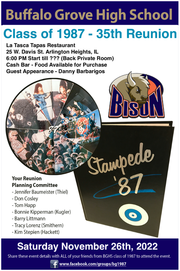 Class Of 87 Reunion Flier
